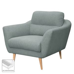 Fauteuil Lucinda geweven stof - Geweven stof Hanabi: Staalblauw - Beige