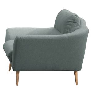 Fauteuil Lucinda geweven stof - Geweven stof Hanabi: Staalblauw - Beige