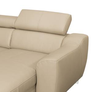 Ecksofa Burnside I Echtleder / Kunstleder - Warmes Beige - Longchair davorstehend links - Ohne Schlaffunktion