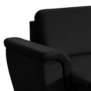 Canapé panoramique Monreale II Cuir véritable / Imitation cuir - Noir - Méridienne courte à gauche / longue à droite (vue de face) - Avec fonction couchage