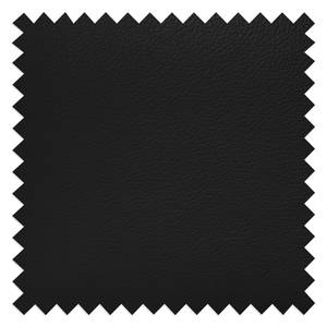 Canapé panoramique Monreale II Cuir véritable / Imitation cuir - Noir - Méridienne courte à droite / longue à gauche (vue de face) - Avec fonction couchage