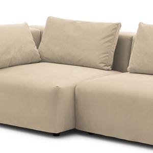 Canapé d’angle Greenvale I Microfibre - Beige chaud - Méridienne courte à gauche (vue de face) - Sans repose-pieds
