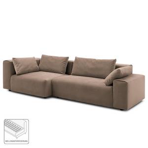 Hoekbank Greenvale I microvezel - Kokosnoot bruin - Longchair vooraanzicht links - Zonder hocker