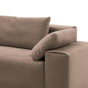 Ecksofa Greenvale I Microfaser - Kokosnuss Braun - Longchair davorstehend links - Ohne Hocker