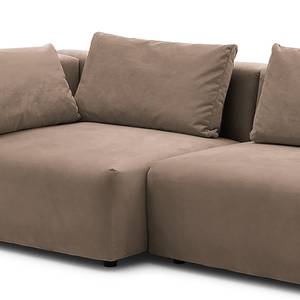 Ecksofa Greenvale I Microfaser - Kokosnuss Braun - Longchair davorstehend links - Ohne Hocker