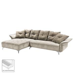 Ecksofa Moreville I Microfaser - Cappuccino - Longchair davorstehend links - Ohne Hocker