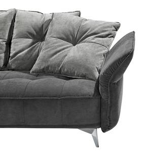 Ecksofa Moreville I Microfaser - Grau / Hellgrau - Longchair davorstehend links - Ohne Hocker