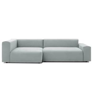 Ecksofa Greenvale I Microfaser - Lichtgrau - Longchair davorstehend links - Ohne Hocker