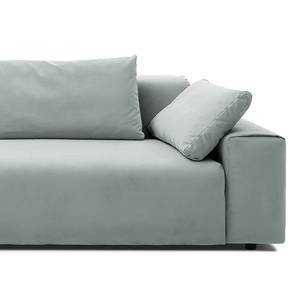 Ecksofa Greenvale I Microfaser - Lichtgrau - Longchair davorstehend links - Ohne Hocker