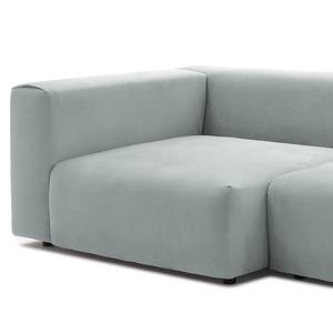 Ecksofa Greenvale I Microfaser - Lichtgrau - Longchair davorstehend links - Ohne Hocker