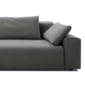 Ecksofa Greenvale I Microfaser - Dunkelgrau - Longchair davorstehend links - Ohne Hocker