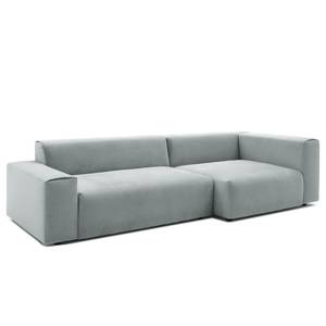 Ecksofa Greenvale I Microfaser - Lichtgrau - Longchair davorstehend rechts - Ohne Hocker