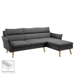 Ecksofa Alpine I Webstoff - Dunkelgrau - Longchair davorstehend rechts