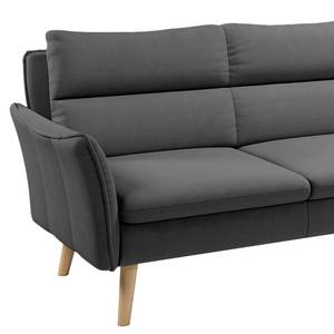 Ecksofa Alpine I Webstoff - Dunkelgrau - Longchair davorstehend rechts