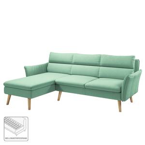 Ecksofa Alpine I Webstoff - Mintgrün - Longchair davorstehend links