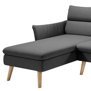 Ecksofa Alpine I Webstoff - Dunkelgrau - Longchair davorstehend links