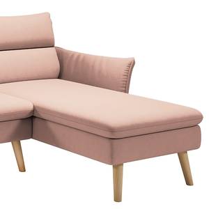 Ecksofa Alpine I Webstoff - Mauve - Longchair davorstehend rechts