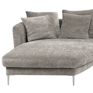 Ecksofa Gibbes I Chenille - Platin - Longchair davorstehend links