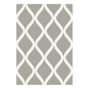 Tapis épais Neerpelt Fibres synthétiques - Blanc / Gris - 160 x 230 cm