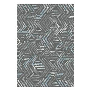 Tapis épais Alvarenga Fibres synthétiques - Gris / Turqouise - 135 x 190 cm