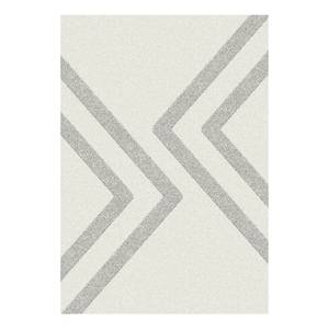 Tapis épais Trooz Fibres synthétiques - Crème / Gris - 135 x 190 cm