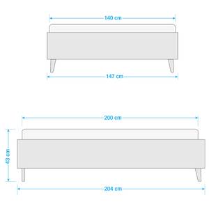 Bett SKØP XIII Weiß - 140 x 200cm