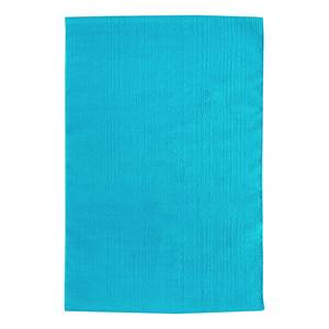 Vloerkleed Milo Uni katoen - Turquoise - 100 x 150 cm