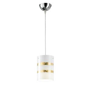 Hanglamp Nikosia I glas/ijzer - 1 lichtbron - Wit/goudkleurig