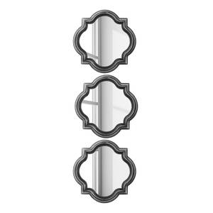 Wandspiegel Pamba (3er-Set) Kunststoff - Schwarz / Silber