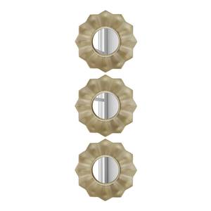 Miroir Pambi (lot de 3) Matière plastique - Doré / Blanc