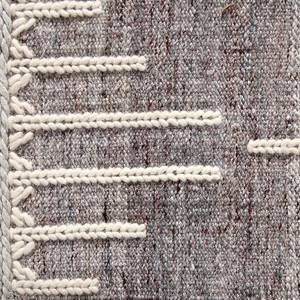 Tapis en laine Asaa Tissu mélangé - Argenté / Marron - 140 x 200 cm