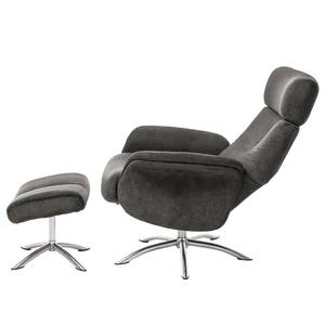 Fauteuil relax Borsh I Microfibre - Gris foncé