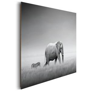 Afbeelding Olifant V Zwart - Plaatmateriaal - Papier - 90 x 60 x 2 cm