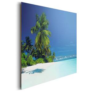 Bild Lagune der Malediven Blau - Holzwerkstoff - Papier - 90 x 60 x 2 cm