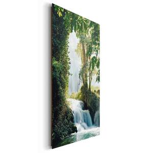 Tableau déco Wasserfall I Vert - Bois manufacturé - Papier - 60 x 90 x 2 cm