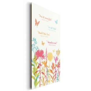 Tableau déco Flower Multicolore - Bois manufacturé - Papier - 60 x 90 x 2 cm