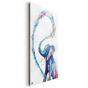 Tableau déco Elefant I Multicolore - Bois manufacturé - Papier - 60 x 90 x 2 cm