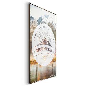 Tableau déco Mountain Explorer Marron - Bois manufacturé - Papier - 60 x 90 x 2 cm
