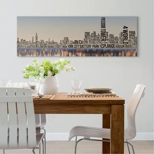 Bild New York Typo Multicolor - Holzwerkstoff - Papier - 156 x 52 x 2 cm