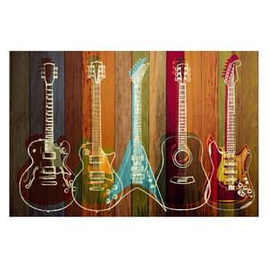 Afbeelding Guitar II Bruin - Plaatmateriaal - Papier - 90 x 60 x 2 cm