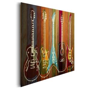 Afbeelding Guitar II Bruin - Plaatmateriaal - Papier - 90 x 60 x 2 cm