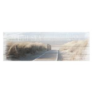 Afbeelding Noordzee II Beige - Plaatmateriaal - Papier - 156 x 52 x 2 cm