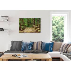 Afbeelding Bosbrug Groen - Plaatmateriaal - Papier - 90 x 60 x 2 cm