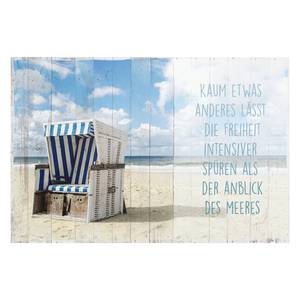 Afbeelding Strandmand Blauw - Plaatmateriaal - Papier - 90 x 60 x 2 cm