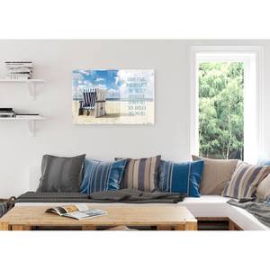 Bild Freiheit am Strand Blau - Holzwerkstoff - Papier - 90 x 60 x 2 cm