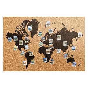 Bild Weltkarte Polaroids Multicolor - Holzwerkstoff - Papier - 90 x 60 x 2 cm