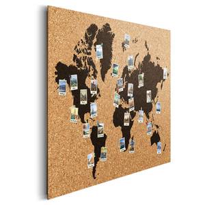 Afbeelding Wereldkaart Polaroids Meerkleurig - Plaatmateriaal - Papier - 90 x 60 x 2 cm