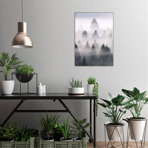 Bild Tannen im Nebel Grün - Holzwerkstoff - Papier - 50 x 70 x 1.2 cm