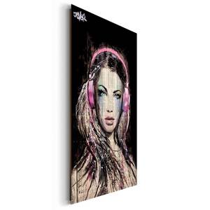 Bild DJ Girl Multicolor - Holzwerkstoff - Papier - 60 x 90 x 2 cm