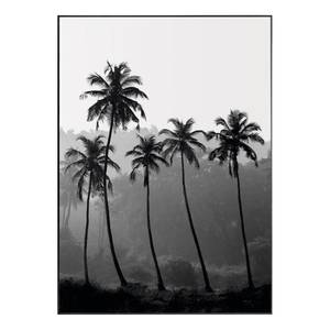 Afbeelding Palmen Zwart - Plaatmateriaal - Papier - 50 x 70 x 1.2 cm